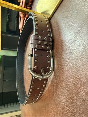 Brown Studded Leather Belt